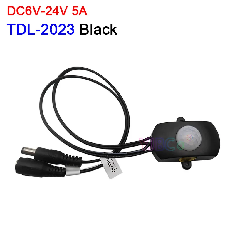 TDL-2023 Black Инфракрасный переключатель пассивного инфракрасного датчика движения датчик постоянного тока 5 в 12 В 24 в датчик движения человека детектор светодиодной ленты потолочная лампа с ИК датчиком-выключателем автоматический - Цвет: TDL-2023 Black