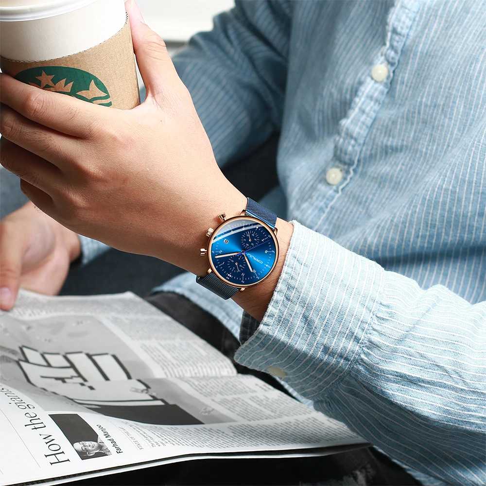 

2019 Mens Watch Top Brand Luxury Men Stainless Steel WristWatch Men's Military waterproof Date Quartz watches relogio masculino