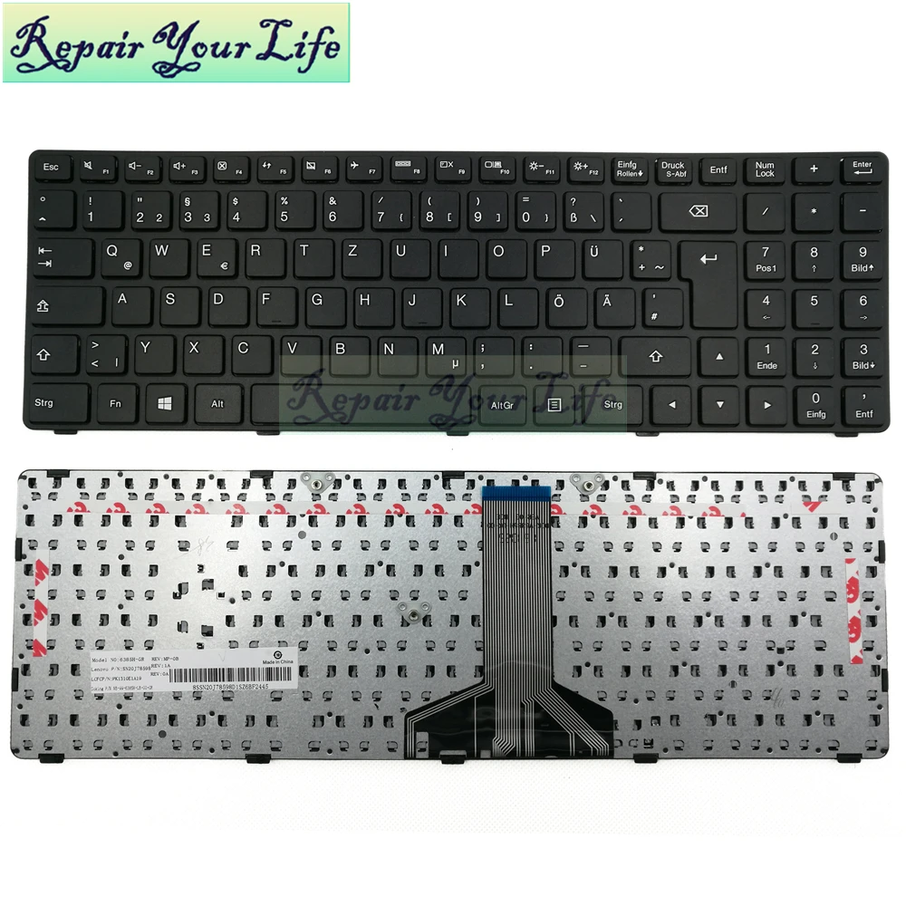 Клавиатура для ноутбука GR/Немецкий для lenovo 100-15ibd SN20J78598 PK1310E1A19 6385H-GR черный прайс-лист