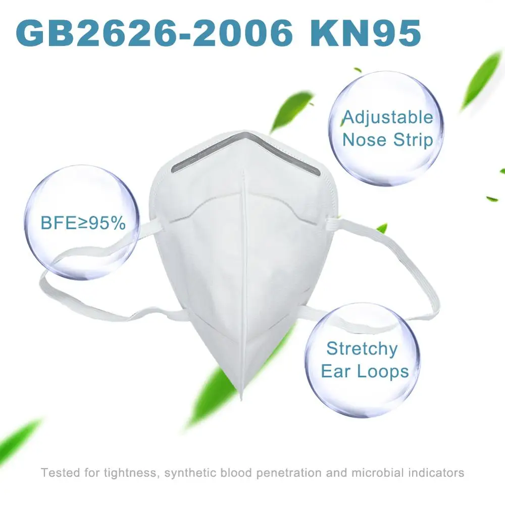 

2/10/20/40/60/80/100PCS Fast Delivery Hot Sale KN95 Dustproof Anti-fog Breathable Face Masks N95 Mask 95% Filtration Features