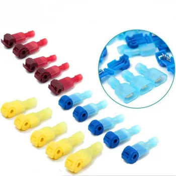 

120 PCS T Tap Electrical Connectors – Quick Wire Splice Clamps and Insulated Male Quick Disconnect Terminals