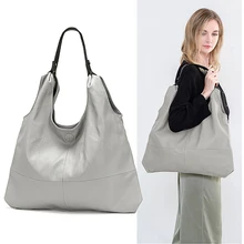 Женские сумки из натуральной кожи, мягкая овечья кожа, Большая вместительная сумка, модные сумки на плечо