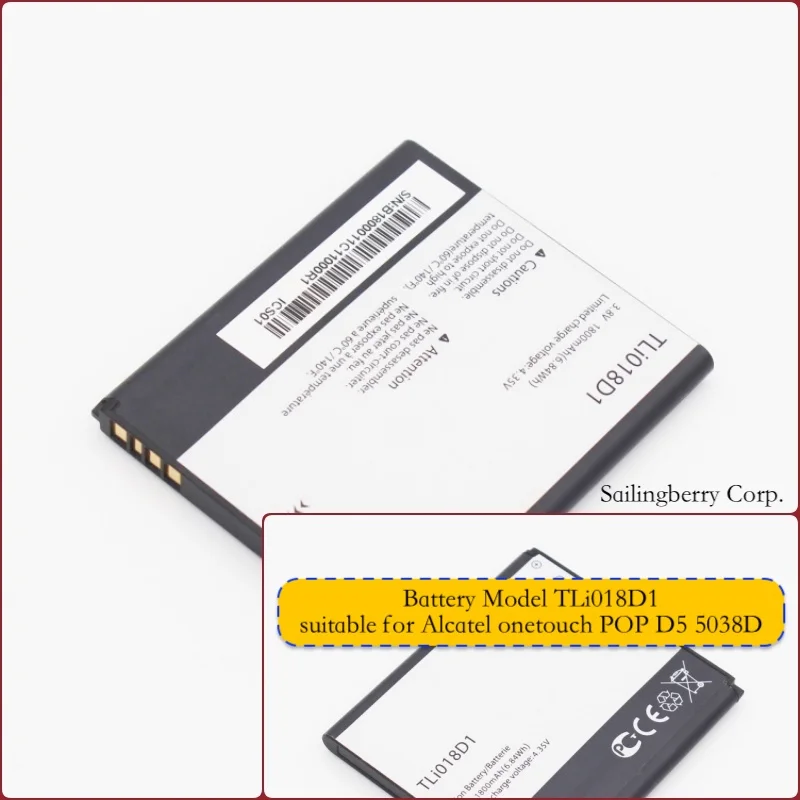 Аккумулятор подходит для мобильного POP-D5 Alcatel 5038D с аккумулятором модели TLi018D1