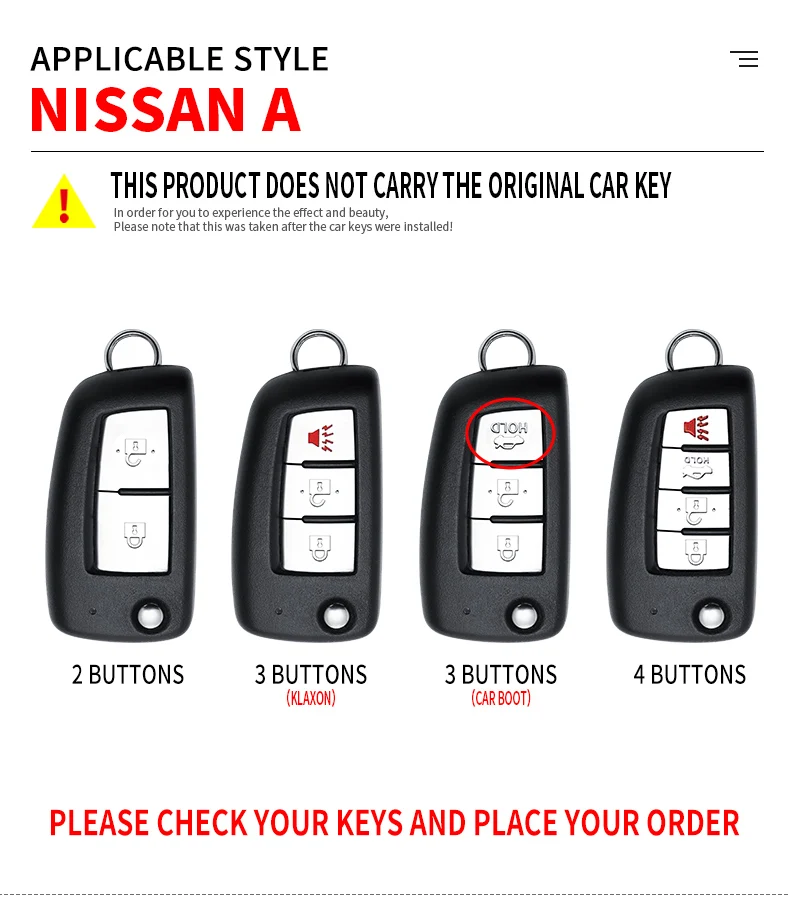 Custodia per chiave auto in lega di zinco per Nissan Qashqai J11 Xtrail Murano MAXIMA ALTIMA Juke Micra Tiida Pulsar2014-2018 portachiavi - Hd2cac7d73375403e9628370e16569f36b