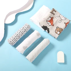 Kangobaby Multi funcional de la muselina del bebé manta bufanda de tela babero cara toalla Toalla de 60x60cm 5 unids/pack