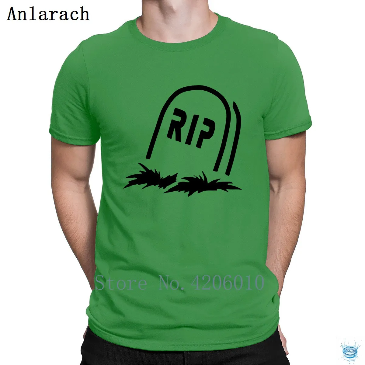 Grave Stone Tshirt Comfortable Print Fit Quirky T Shirt For Men Summer Standard Short Sleeve Hip Hop - Цвет: Green