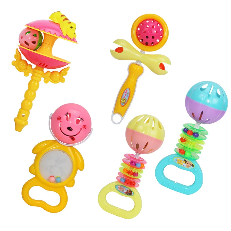 Newborn BABY'S Rattle Toy 3-6-12 Month Baby Early Childhood Educational Hand-cranking Rattle Set