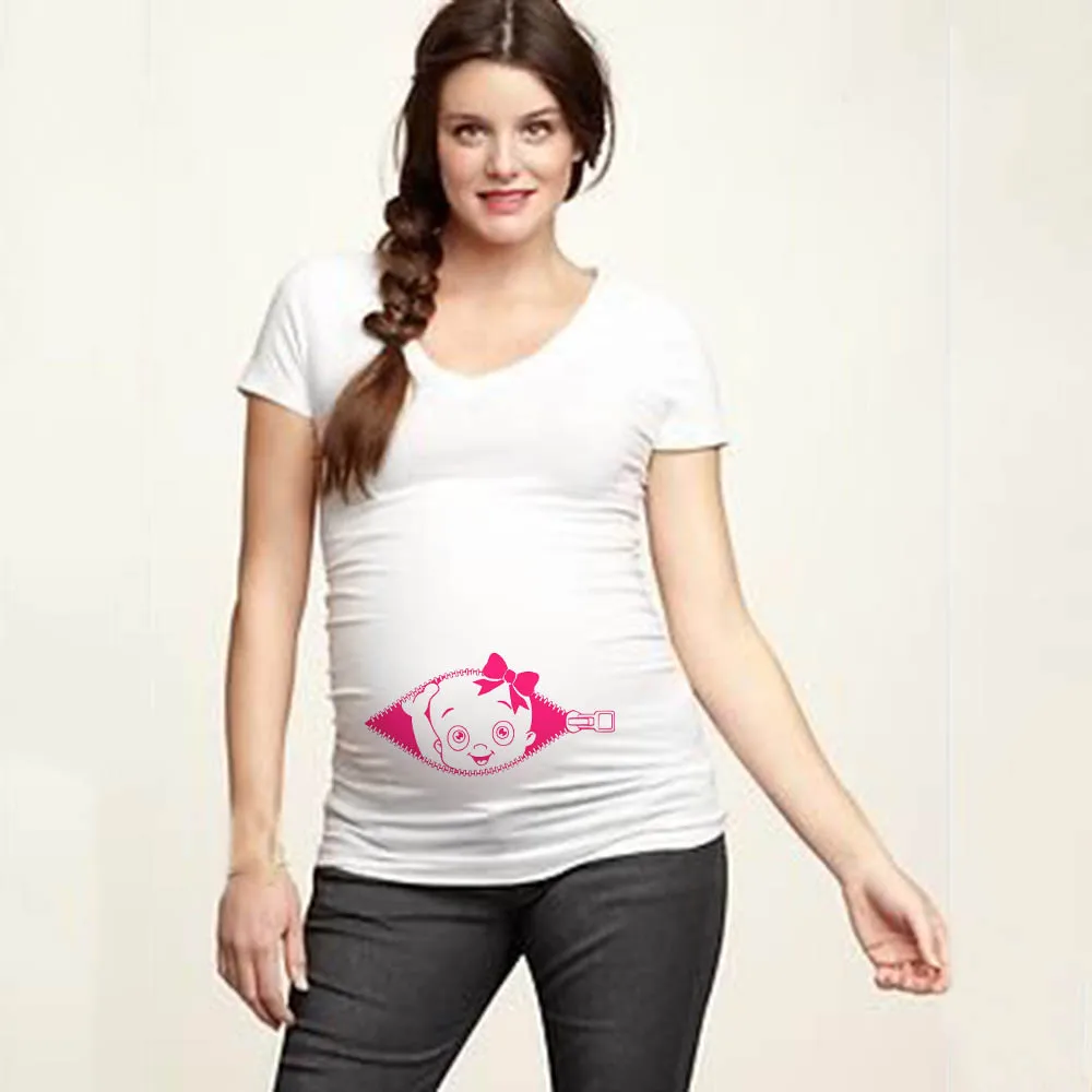 Pregnant Anouncement T Shirts Cartoon 