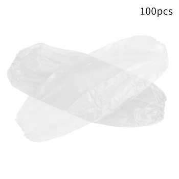 

100 Pcs Non Toxic Durable Plastic Disposable Sleeves Cover Arm Restaurant Cleaning Household Waterproof Elastic Hotel Protective