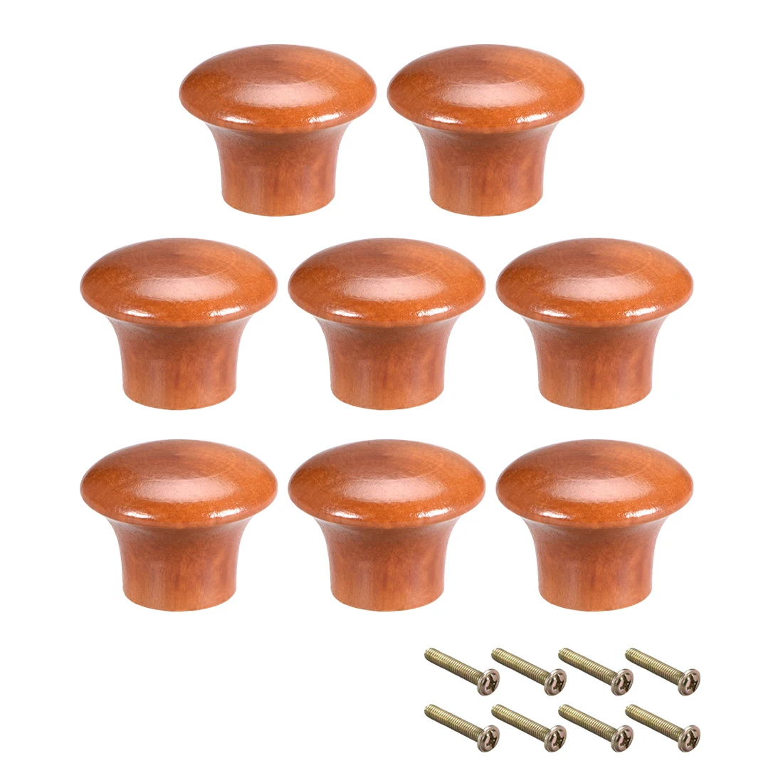 

uxcell Cabinet Round Pull Knobs 23mm Dia Bedroom Kitchen Red Elm Wood 8pcs