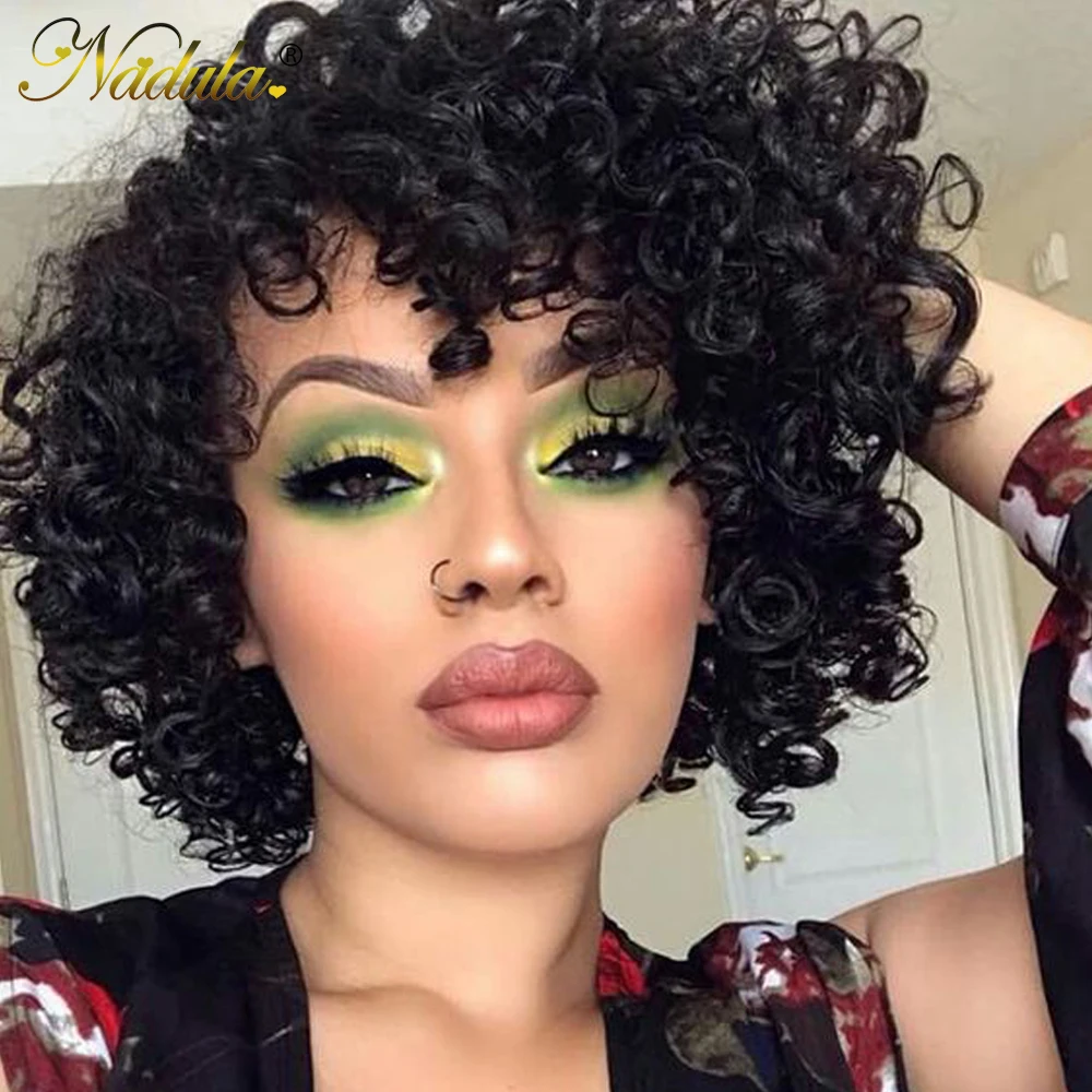 Nadula Hair Short Lace Wigs Deep Wave Wigs Hair Wigs #1 #2 #4 Natural Color