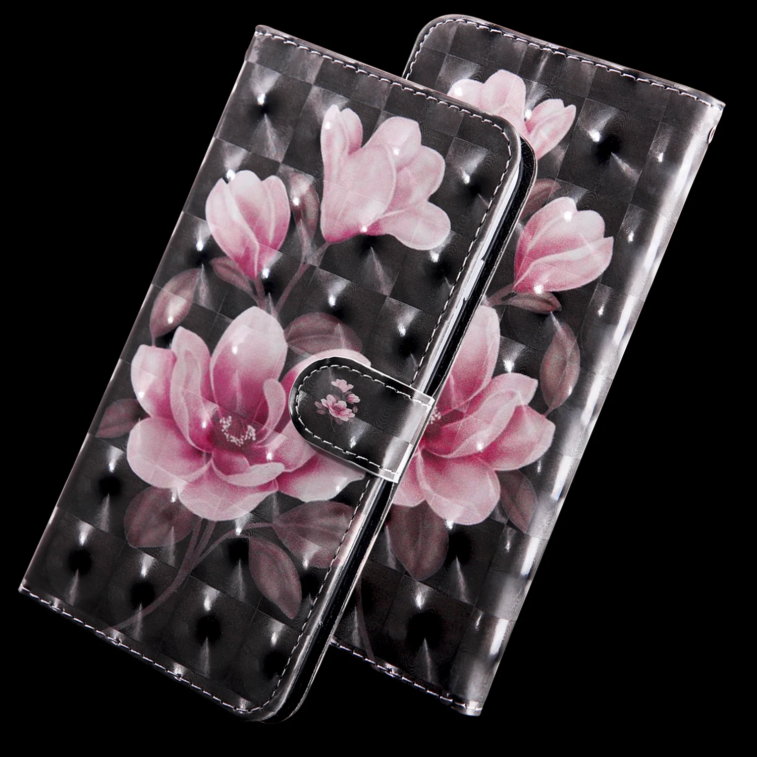 Роскошный кожаный чехол-книжка с 3d-рисунком для Xiaomi Redmi Note 8-Pro, чехол-кошелек с отделениями для карт, подставка для Note 7 Pro - Цвет: Lily