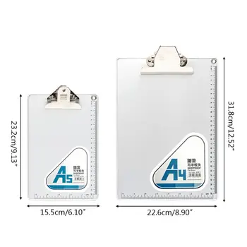 

A4/A5 Aluminum Alloy Writing Clip Board Antislip File Hardboard Ruler Paper Hold
