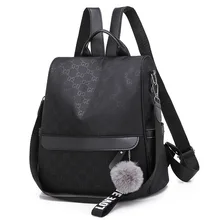 New Style Fashion European And American Minimalist Hot Printed Pattern Nylon Solid Color Women's Casual Anti-Theft Backpack