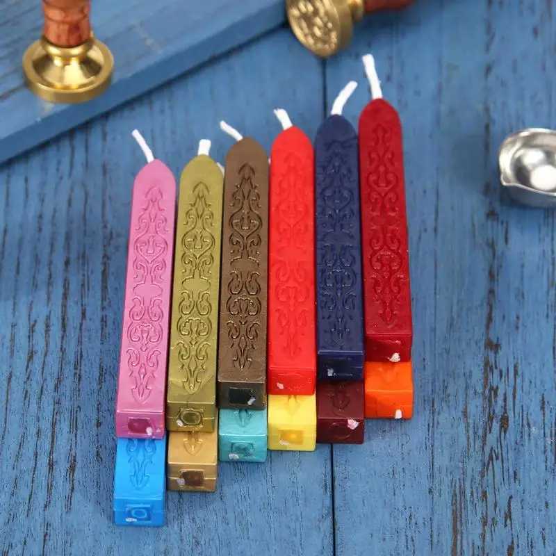 

12 Color Vintage Cord Wick Vintage Sealing Wax Stick Retro Seal Stamps For Letter Wedding Invitations Handmade Hobby DIY Tools