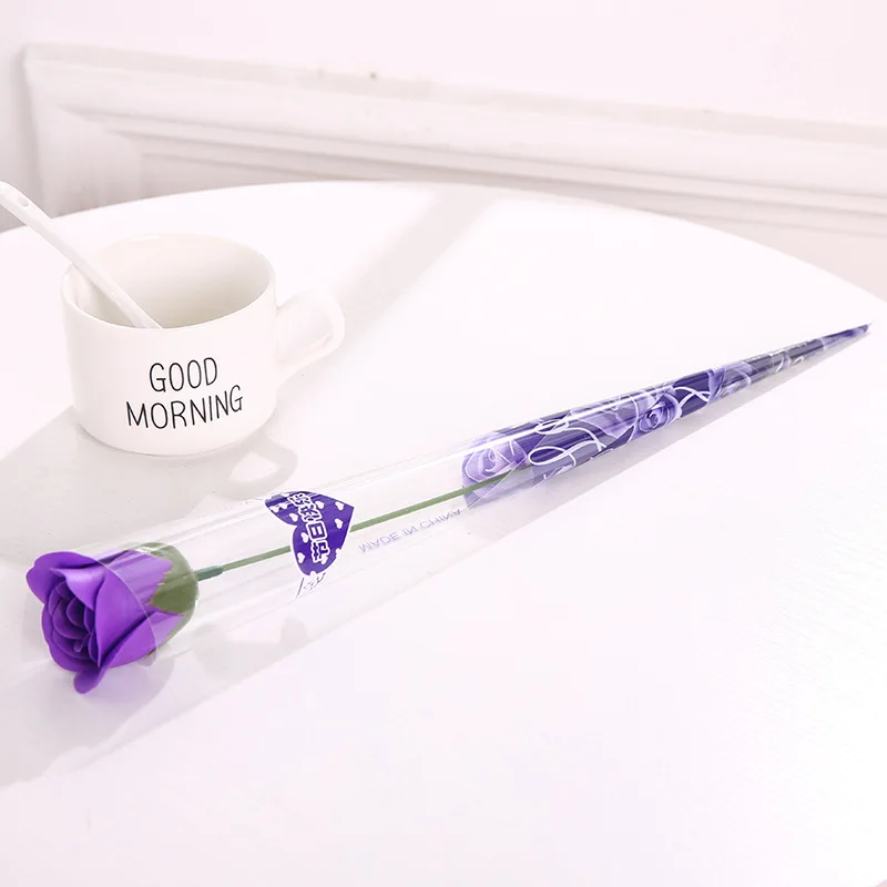 purple 60 шт высокого качества чувствовать себя одиночная Роза цветок имитация мыла цветок Шелковая Роза искусственная цветок Рождество свадебное украшение - Цвет: purple