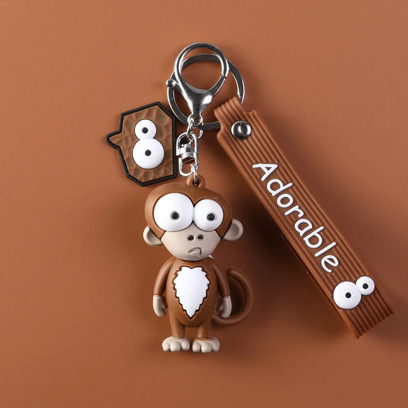 かわいいビッグ目猿キーホルダークリエイティブ漫画の動物のキーホルダーのペンダントキーチェーンギフトバッグチャームキーリング Key Chains Aliexpress