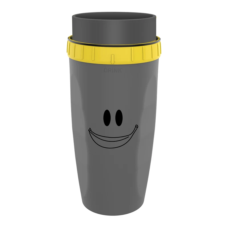 Портативная кофейная кружка с ремнем, французская безрукавная чашка, креативная крученая крышка, термос с двойными стенками, ледяной холодный напиток, кофе, сок, чайные чашки - Цвет: gray-1