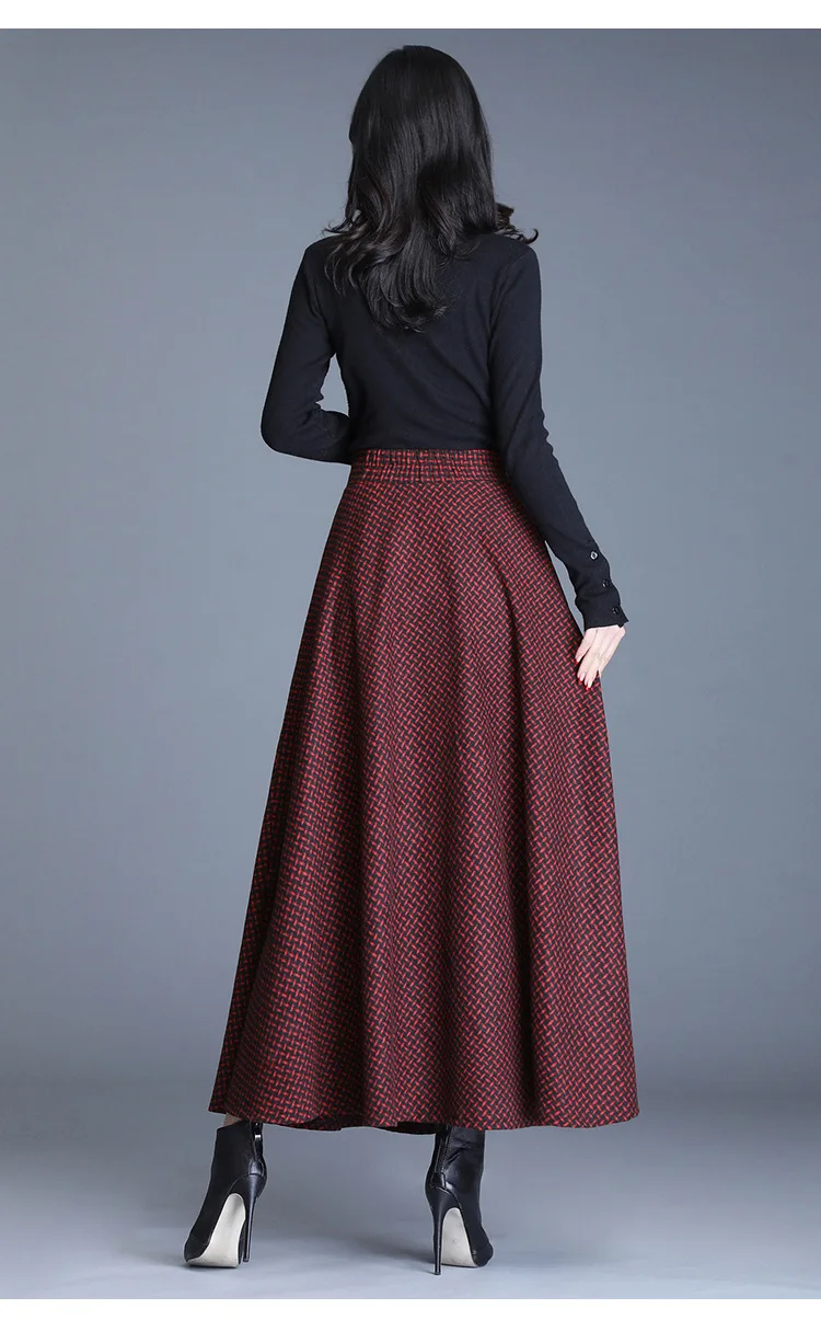 Женская юбка faldas mujer moda jupe femme длинная юбка осень и зима шерстяные юбки маятник
