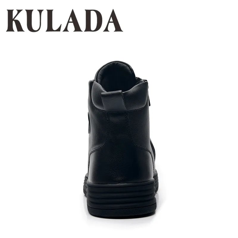 KULADA/Высококачественные ботинки; Мужские Зимние ботильоны ручной работы; кожаные ботинки в винтажном стиле; Мужская водонепроницаемая теплая обувь