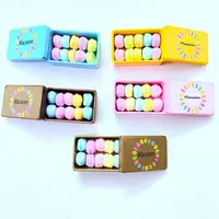 NEW 1:12 Miniature Macaron 1PCS Alloy Box+ 10pcs Mini Macaron for Blyth Barbies OB11 1/6 BJD Dollhouse Kitchen Play Toys 2