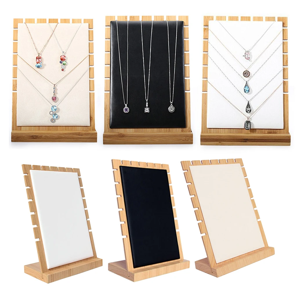 3 шт./упак. черный/белый/бежевый, современное деревянное ожерелье ювелирное настольное, для выставки доска для ювелирных магазинов
