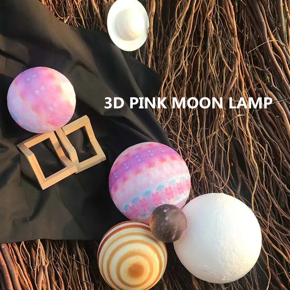 

2020 Прямая поставка, USB зарядка, розовая 3d-лампа в виде звезды и Луны, 15 см, цветная лампа с изменением Галактики, праздничное признание, подарок, домашний декор
