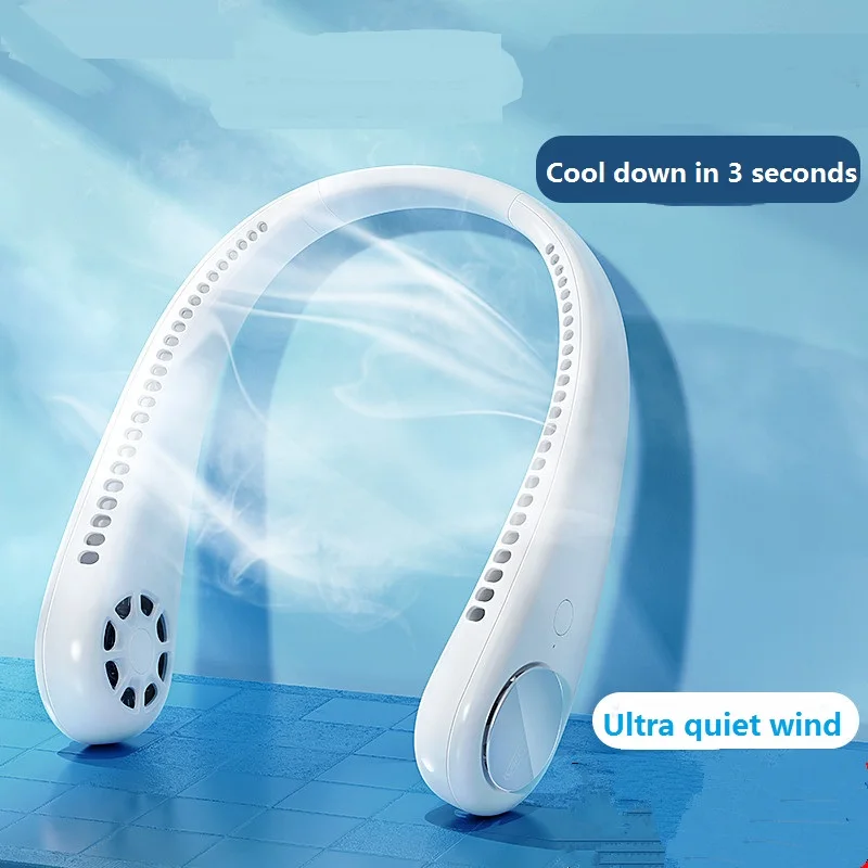 

Wearable Lazy Sports Halter Fan Mini Hanging Neck Fan USB Rechargeable Cover Halter Sports Fan Air Cooler Outdoor