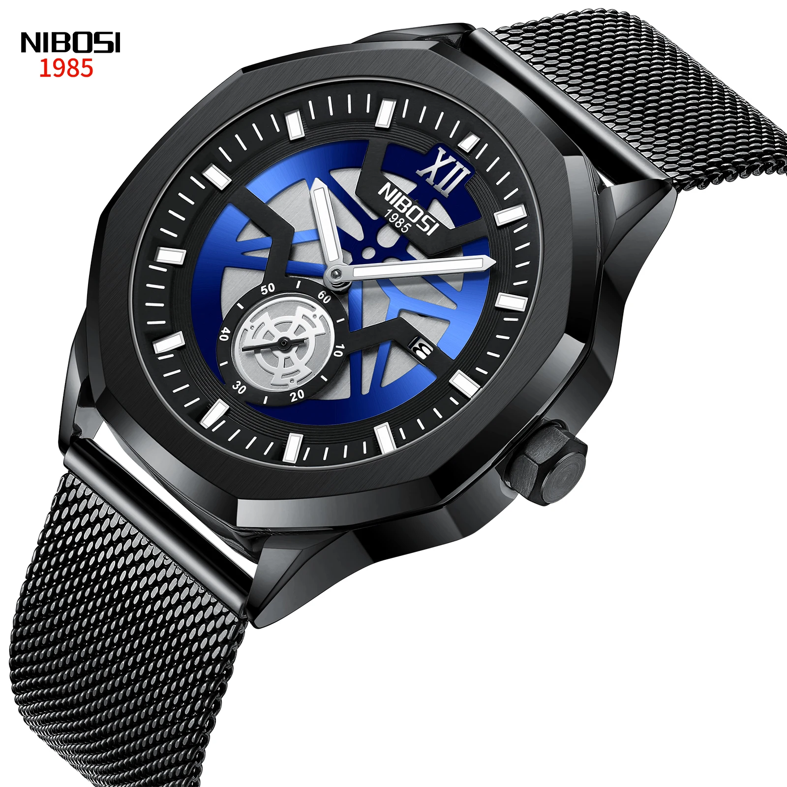 New Relogio NIBOSI Casual Sport Watch for Men Top Brand Luxury Military Leather Watch Man Clock Fashion Chronograph Wristwatch 