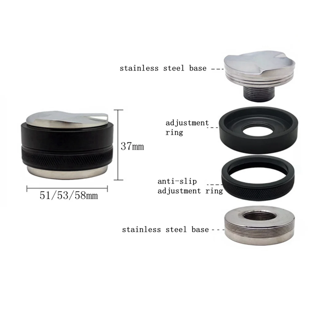 Mini Dual Sided Barista Coffee Tamper Flat Base Uncoated Stainless Steel Leveler Tool