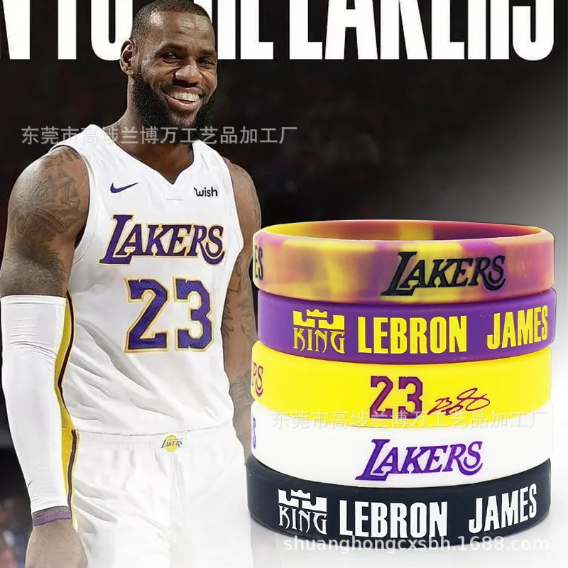 

2019-2020 New Los Angeles Lakers LeBron James Wristband Silicone Rubber Bracelet