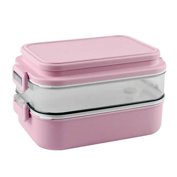 

Keep Fresh Food Storage Stackable Container Easy Clean Dishwasher Safe Kids Adults Portable Cute Sealed Lunch Box Bento Case