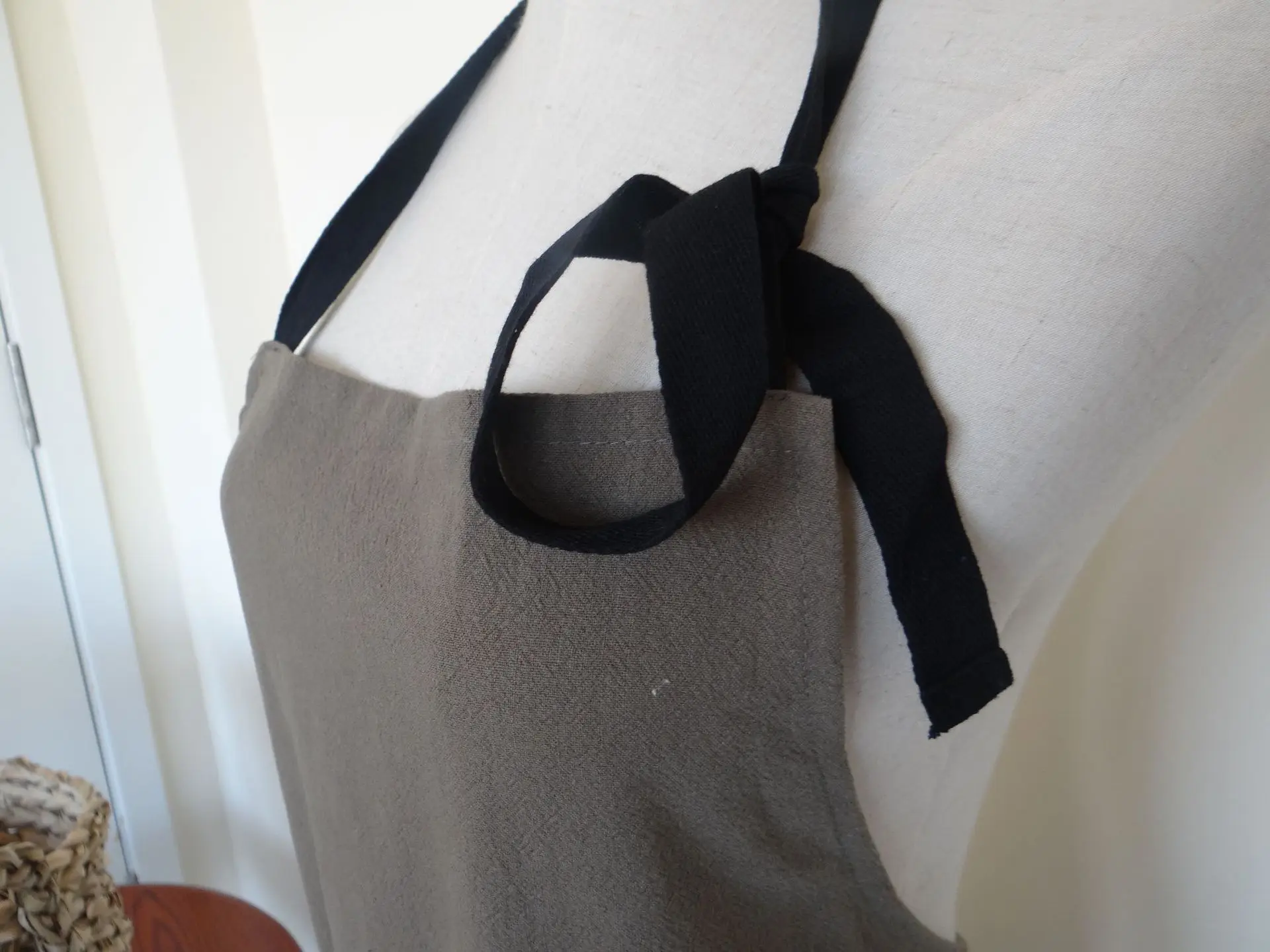 New Products Cotton Linen Simple Plain Color Thick Apron