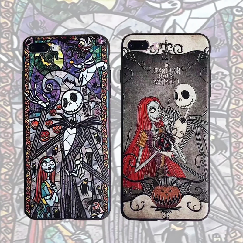 Disney Anime Sally And Jack Skellington Iphone 7 Plus Case The Nightmare Before Christmas Case For Iphone 11 Pro Max 12 Pro Max Aliexpress