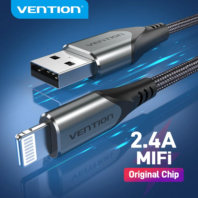 

Кабель Vention MFi USB для iPhone 12 Mini, 2,4 А, для быстрой зарядки и передачи данных, для iPhone 12 Pro Max, 11, XR, 8