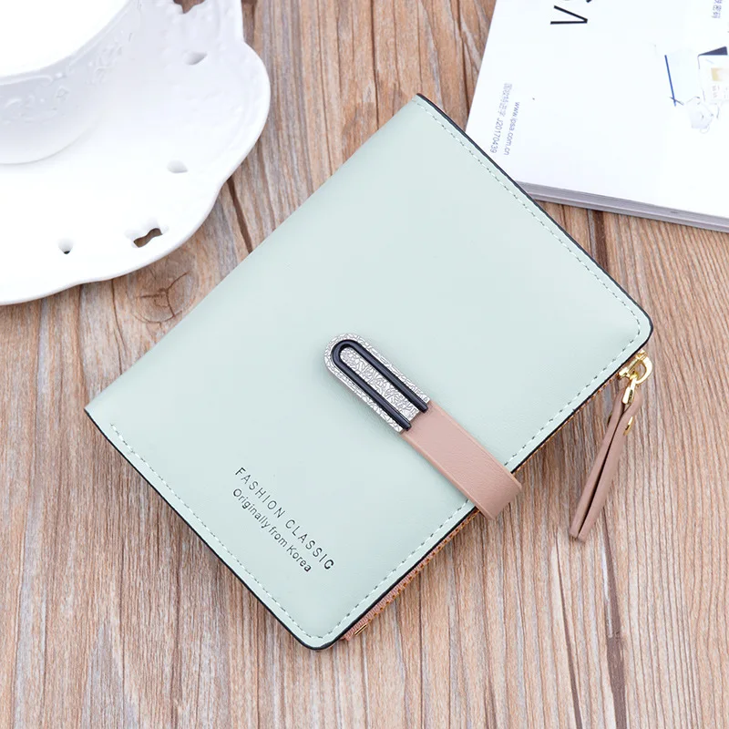 

New Style Women's Wallet Women's Short Zipper Hasp Purse Korean-style Students Soft Leather Wallet Thin Fashion Small Wallet