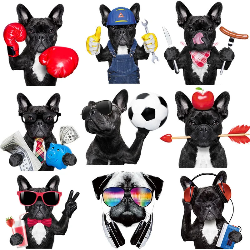 Clothing Sticker Patches T-Shirt Jeans Heat-Transfer Cartoon Dog Engineering Iron-On