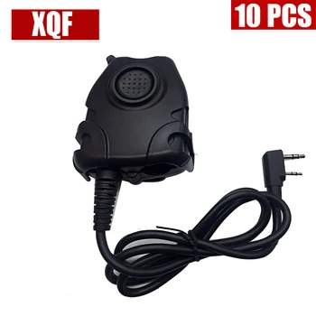 

XQF 10PCS 2 PIN Rainproof Speaker Mic Microphone for Kenwood Baofeng Puxing Quansheng Two Way Radio