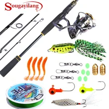 Sougayilang спиннинговая катушка для удочки комбинированная-углеродное волокно портативные дорожные удочки и 12+ 1BB Рыболовная катушка комплект колес