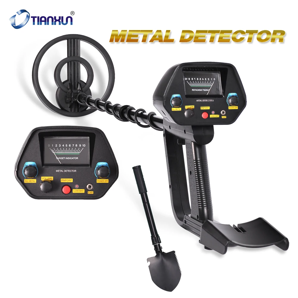

Headphone+Shovel +MD-4080 Metal Detector with Pinpoint Adjustable DISC Function Lightweight Gold detector with Waterproof Coil