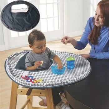 

Baby Eating Table Mat Feeding Chair Cushion Waterproof Round Folding Infants Pad