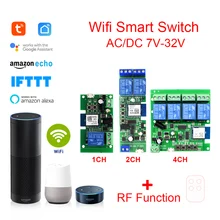 Tuya Smart Wifi Module Support 433mhz remote control USB 5V AC/DC 7-32V WIFI Wireless Smart Home Switch with Alexa