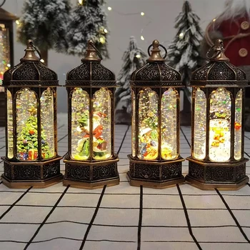 1Pcs Kerst Europese Stijl Retro Lantaarns Led Ornamenten Kerstcadeaus Draagbare Night Lights Kerstman Kerstmissneeuwman 1Pcs Kerst Europese Stijl Retro Lantaarns Led Ornamenten Kerstcadeaus Draagbare Night Lights Kerstman Kerstmissneeuwman