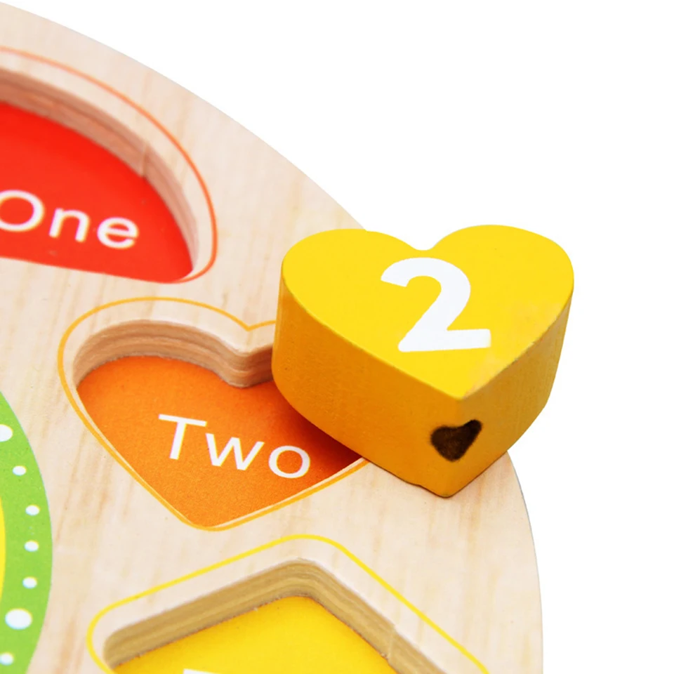 Puzzle Toy Wooden Clock Children's Alarm Clock Puzzle Early Education 3D Puzzle Shape Matching Toys Learning Toys for Children