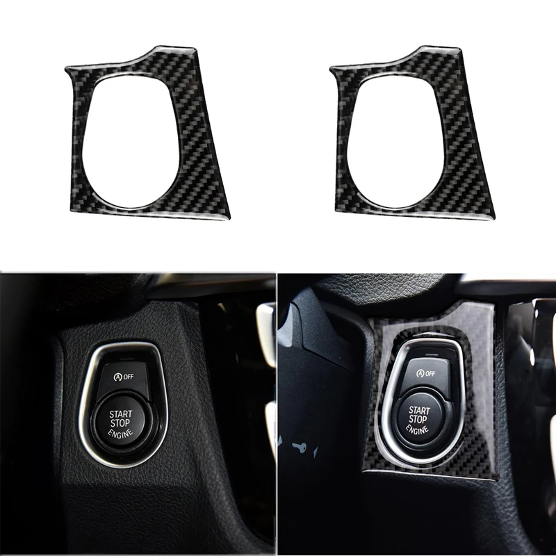 

10pcs Carbon Fiber Stickers for BMW F30 F34 3 Series GT Car Start Stop Engine Button Cover Interior Decorative Accessories