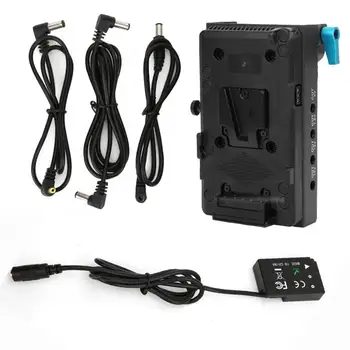 

charger battery Full Decode E18 Virtual V Mount Battery Plate Adapter with 15mm Dual Hole Rod Clamp for Canon 750D 760D 800D Cam