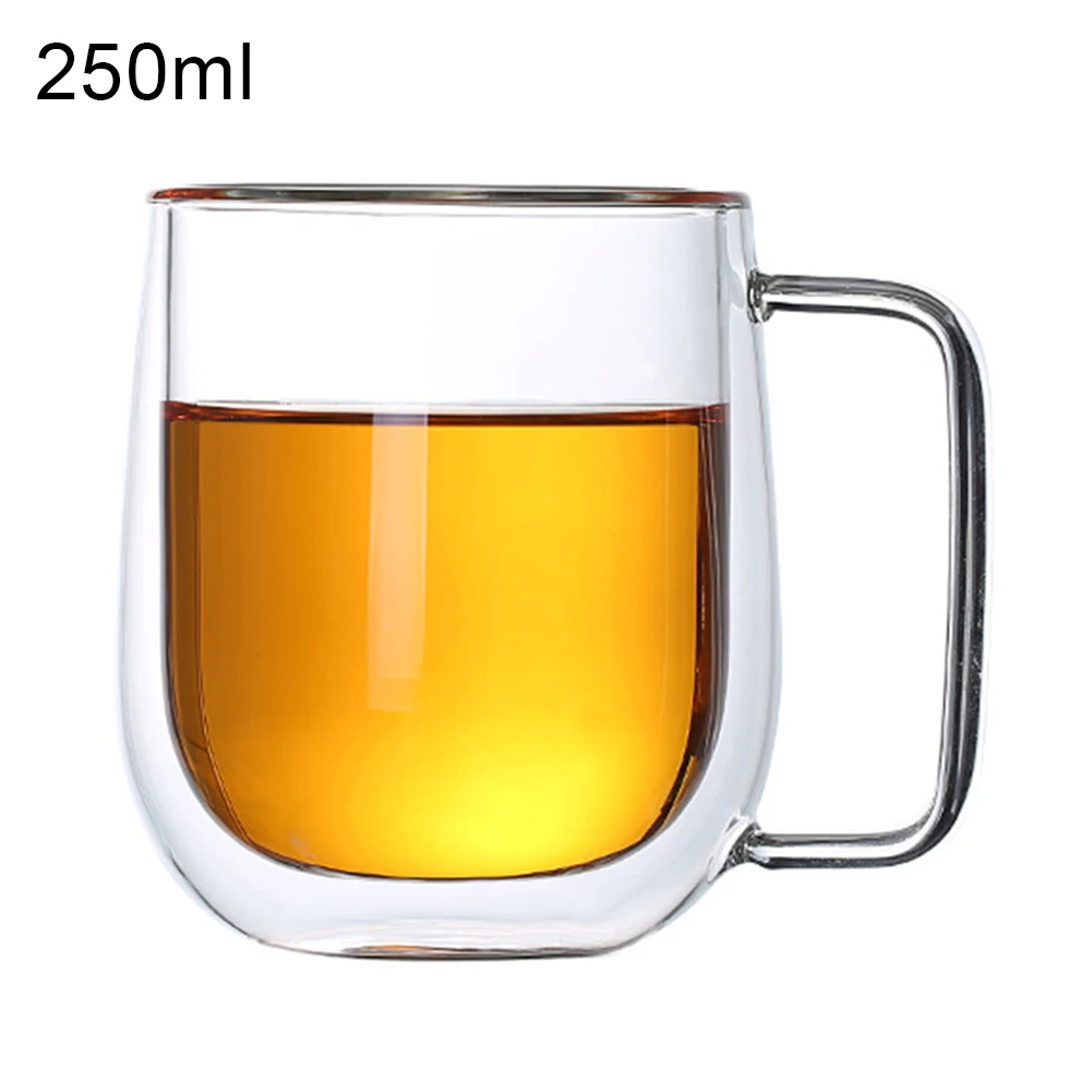 250/350 мл прозрачная стеклянная чашка для воды термостойкая Двойная Стенка эспрессо кофе чай стеклянная чашка для воды Изолированные Кружки офис tazas