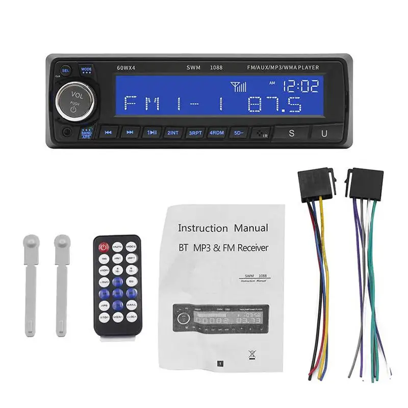 1 комплект автомобиля 12 в стерео fm-радио двойной USB MP3 аудио плеер динамик Поддержка громкой связи звонки U диск порт