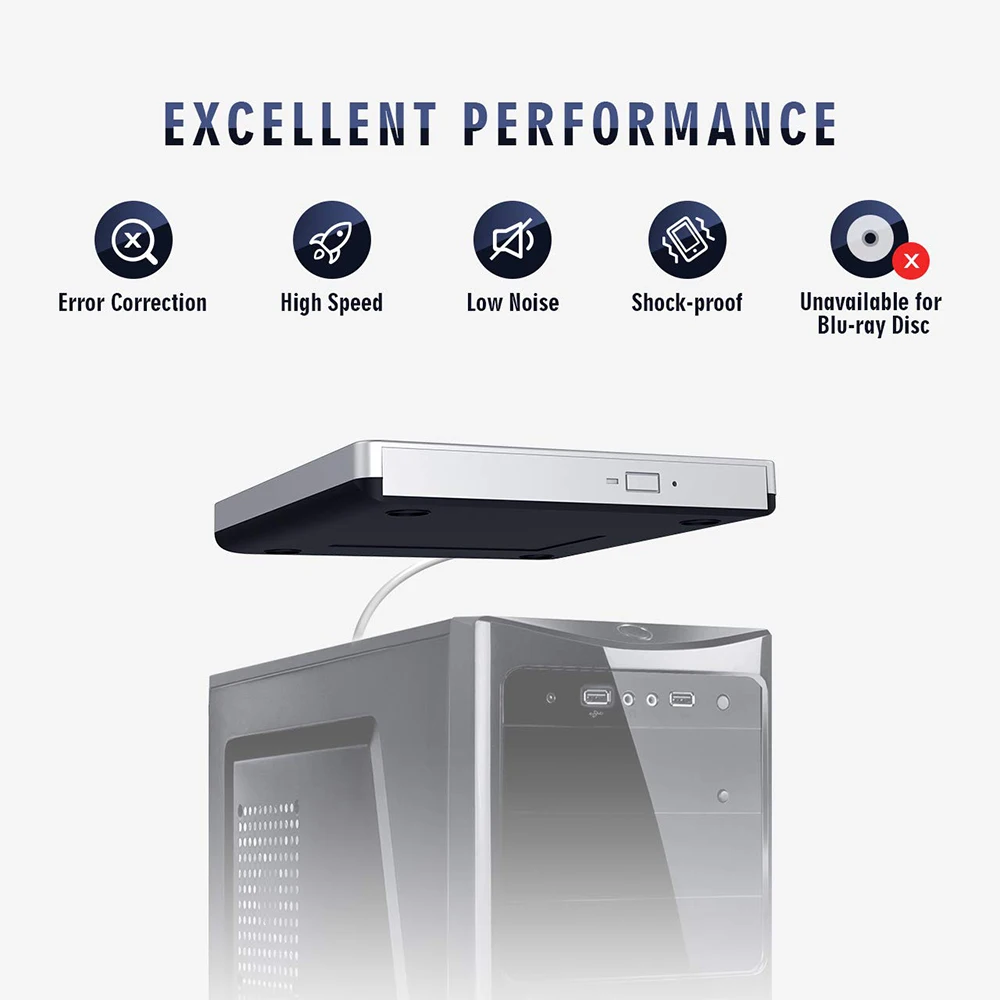 VicTsing Внешний USB 3,0 DVD/CD Привод портативный CD DVD rom записывающая горелка с разъемом type-C для ноутбука Настольный Windows 7 10 8