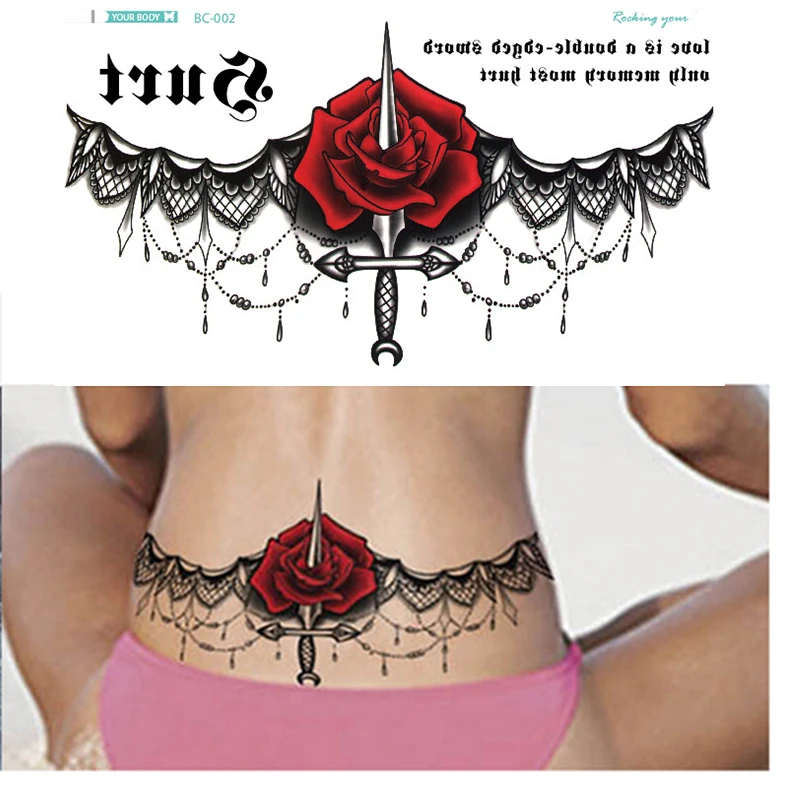 女性のためのセクシーな胸の腰の入れ墨 花の一時的な入れ墨の紙 防水タトゥーステッカー Temporary Tattoos Aliexpress